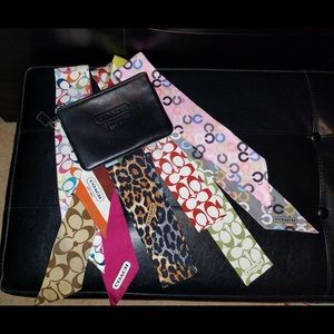 Coach Leather Wristlet & Coach Pony-tail Scarves
